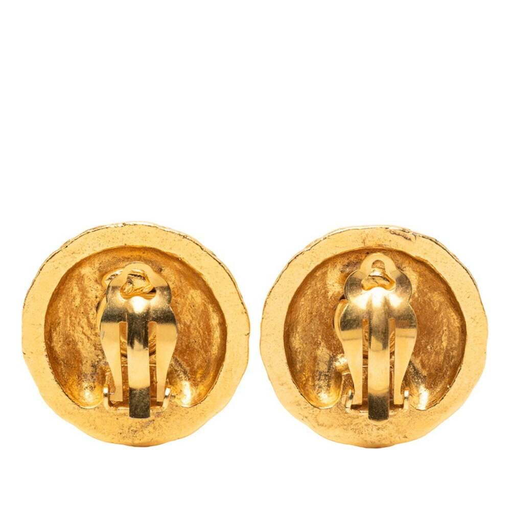 CHANEL Authentic Gold Logo Earrings - Picture 2 of 3